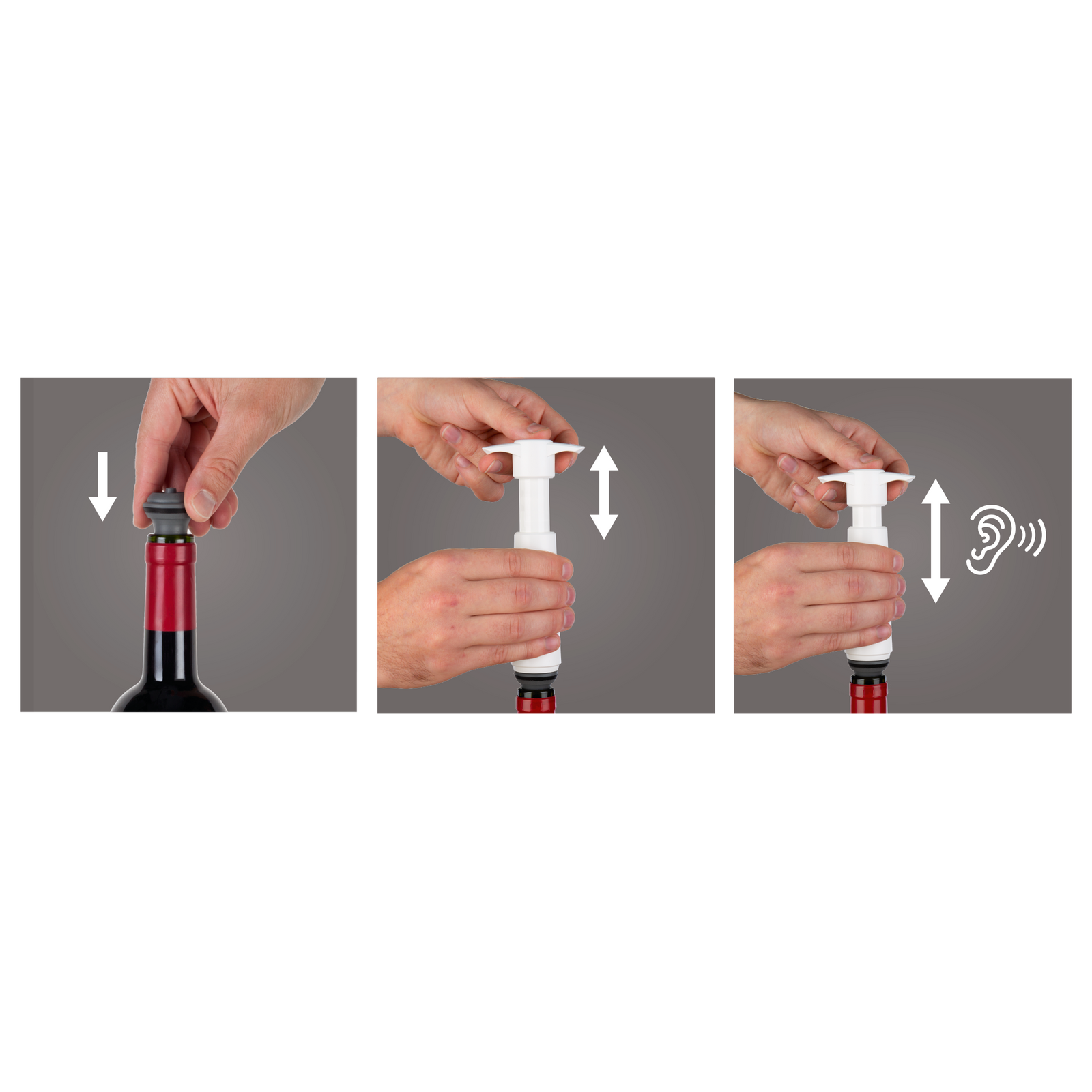 Vacu Vin Original Wine Saver white with 1 stopper how it works