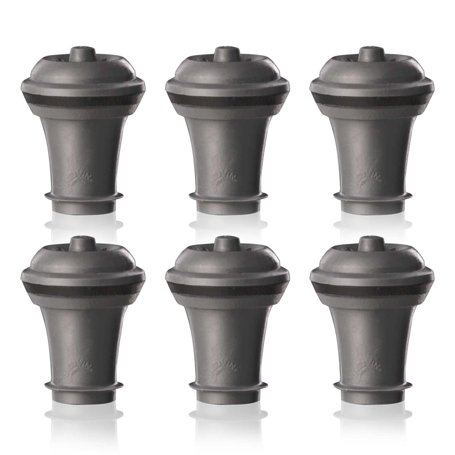 Vacu Vin Wine Stoppers grey Set Of 6