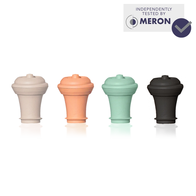 vacuvin wine stoppers loop set of 4 with meron lab test logo