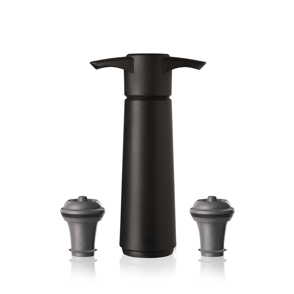 vacu vin wine saver black 2 stoppers
