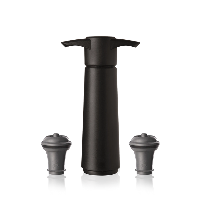 vacu vin wine saver black 2 stoppers