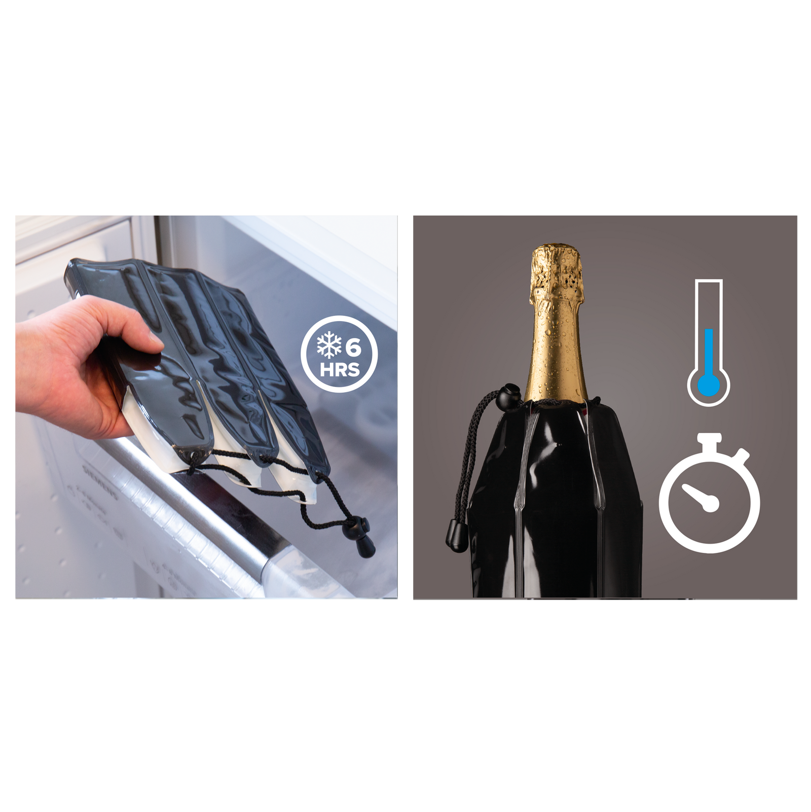 Vacu Vin Champagne cooler Sleeve Bottles how it works