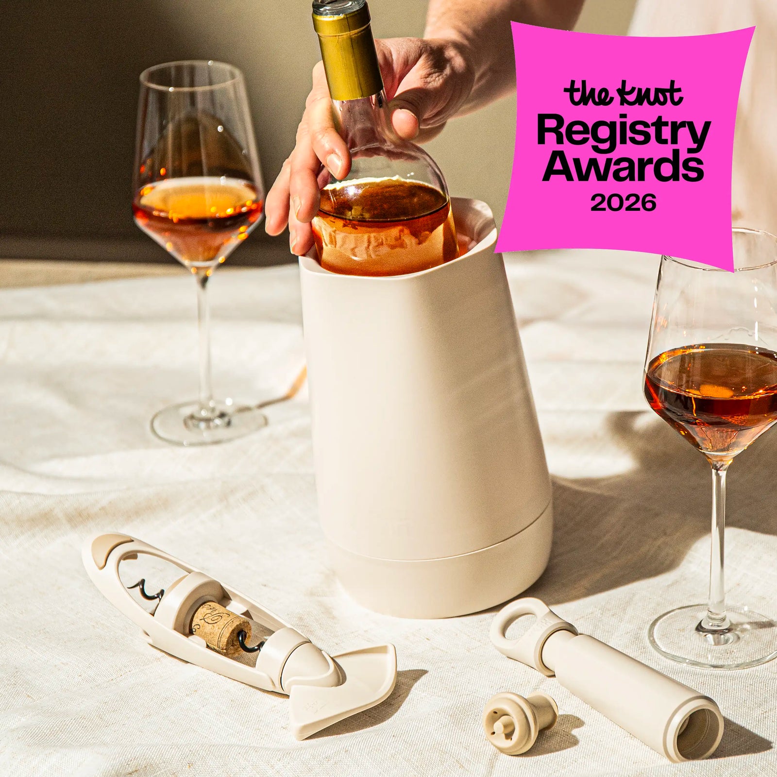 wine set host lifestyle image with the knot award