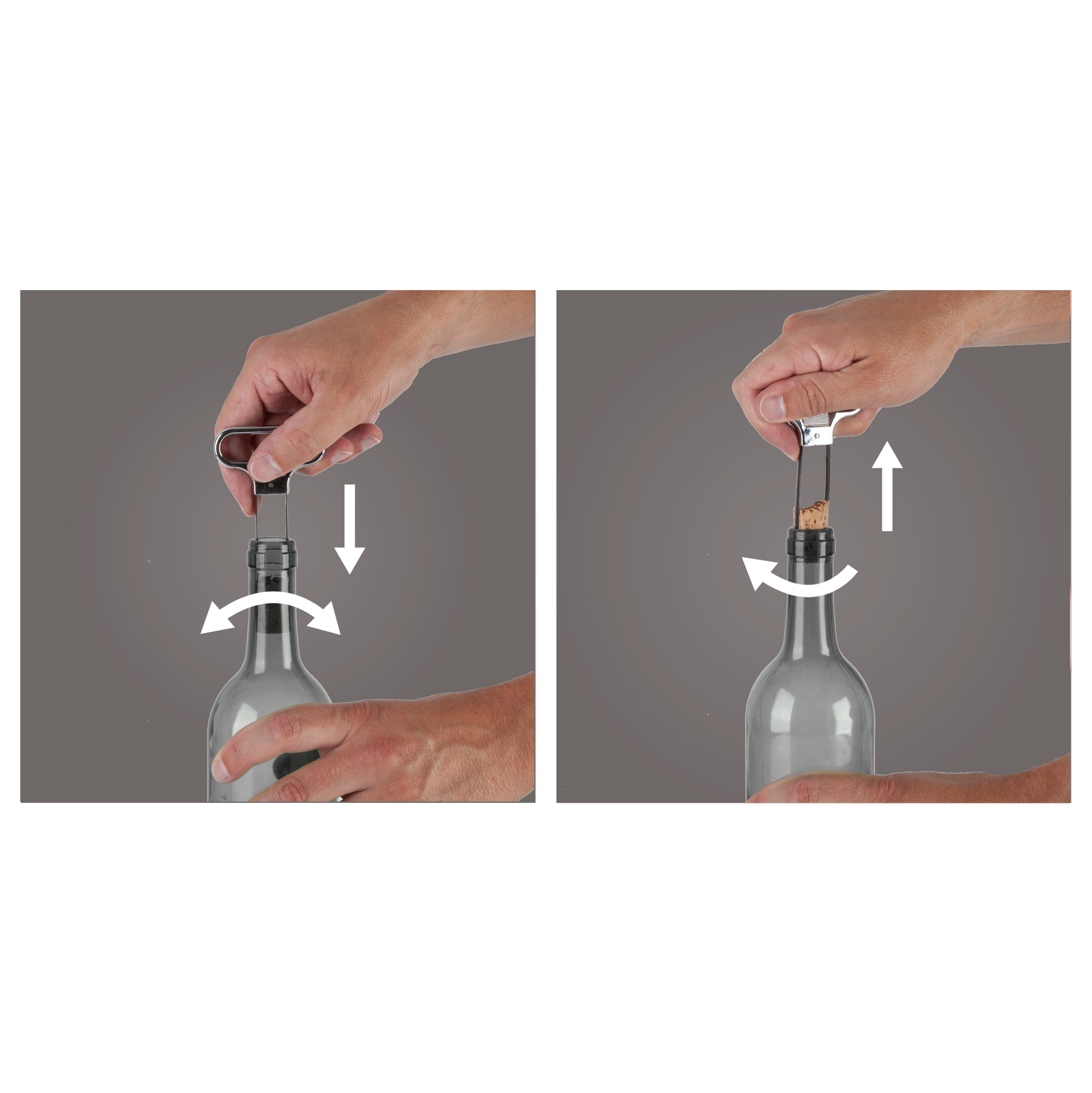 Vacu Vin Cork Puller Black how it works