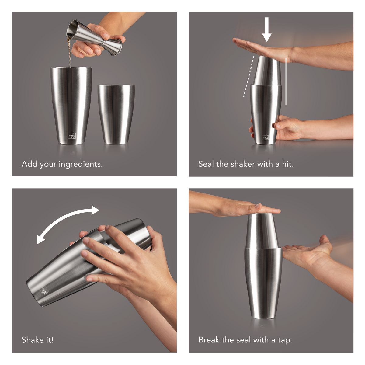 Shaker à Cocktails Boston En Acier Inoxydable – Tin Gravé Vintage, 6,4 X 29,5 Cm, Idéal Pour Martini, Mojito Et Bar Pro