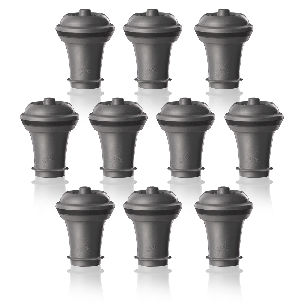 vacu vin wine stoppers grey 10