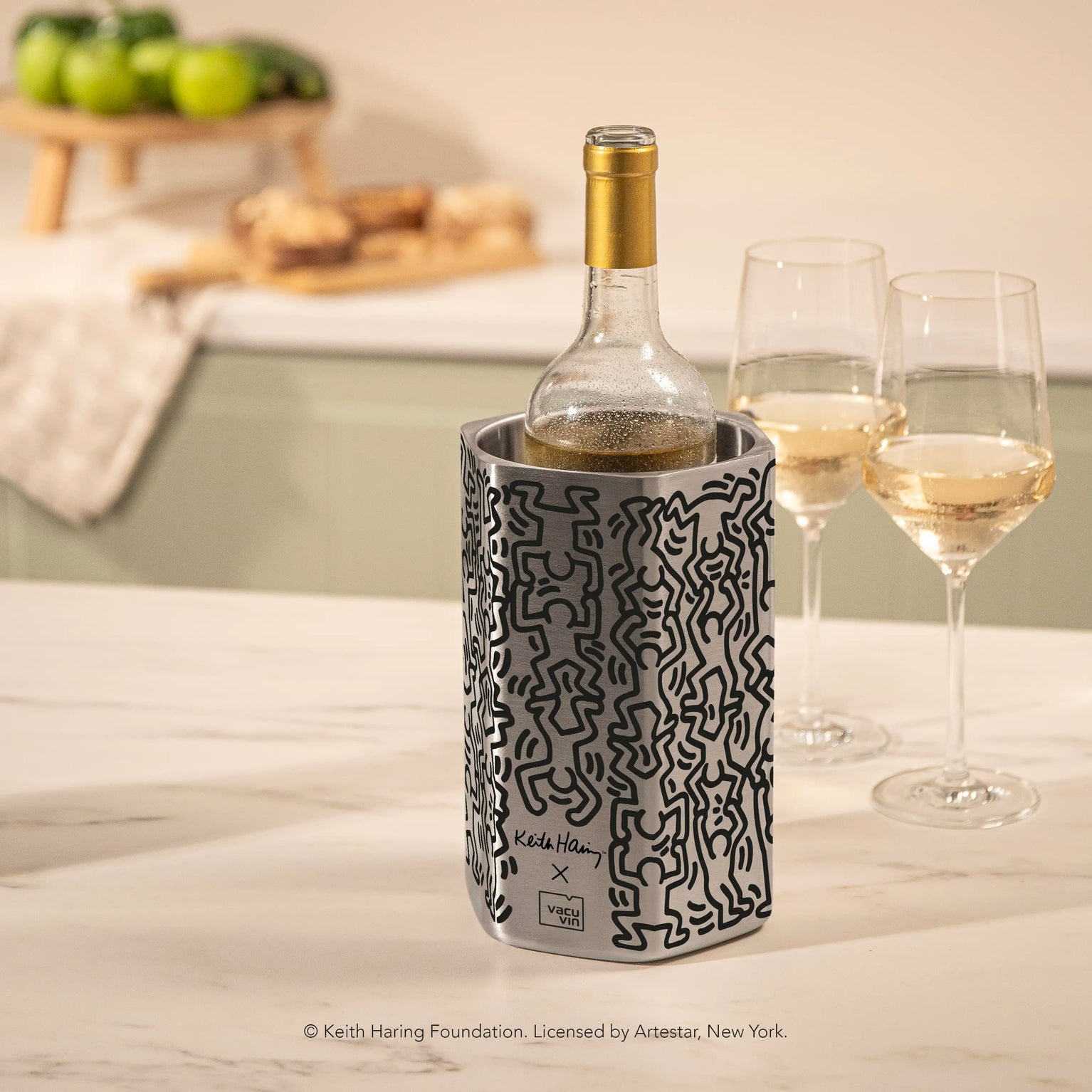 Vacu Vin Wine cooler keith haring Hive stainless steel main image