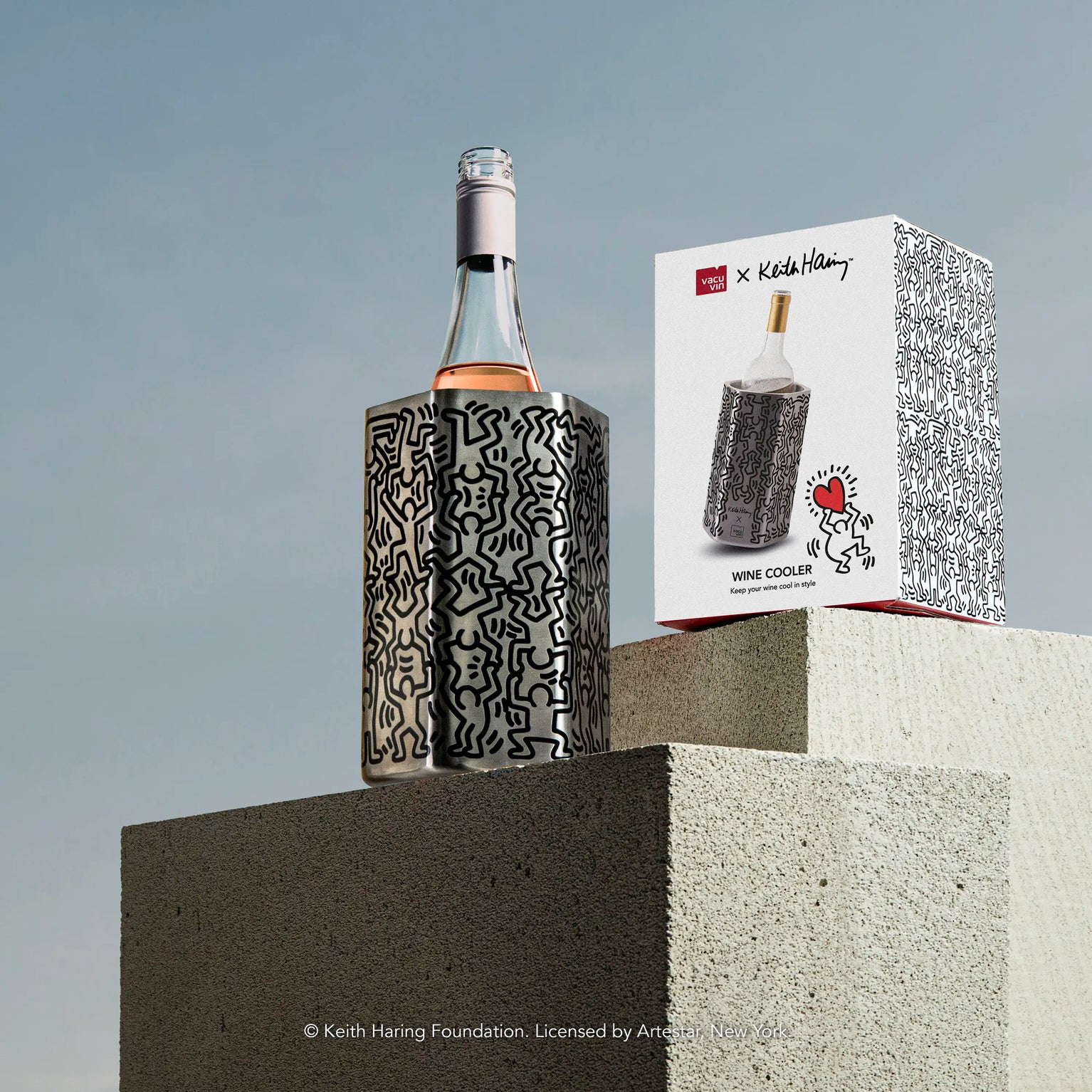 Vacu Vin Wine cooler keith haring Hive stainless steel main image