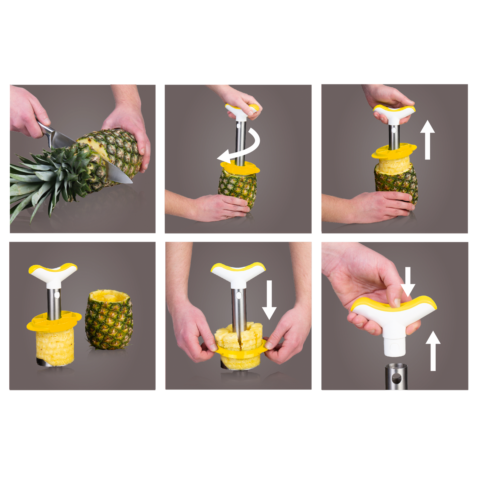 Pineapple Slicer and Wedger Stainless Steel how it works