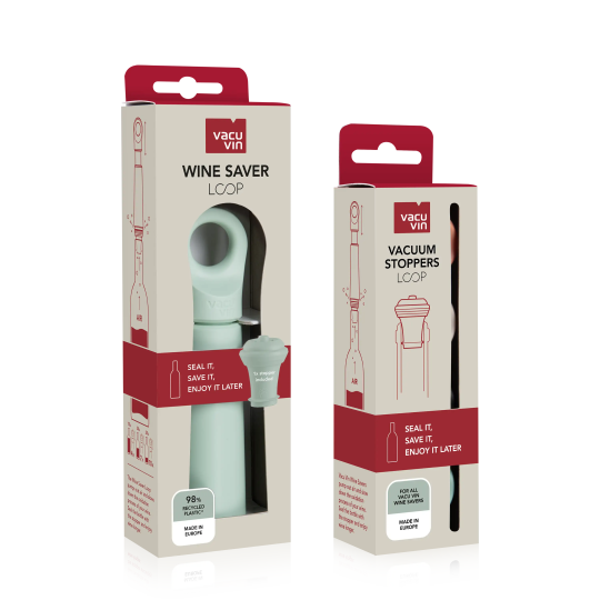 vacu vin wine saver loop + 4 stoppers extra black friday sticker