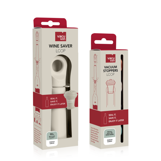 vacu vin wine saver loop sand with 1 stopper and 4 free extra stoppers and black friday sticker