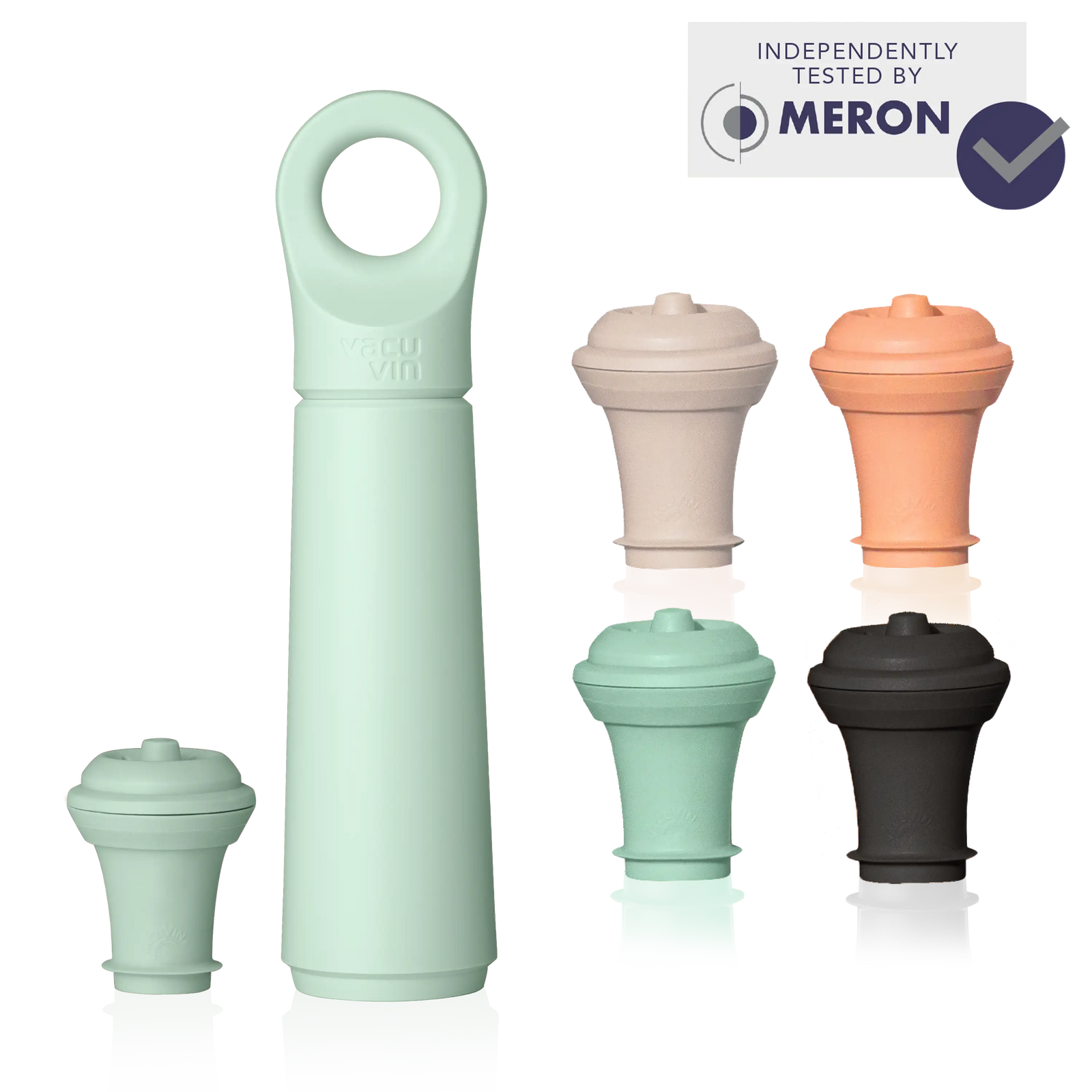 wine saver loop jade with 4 stoppers