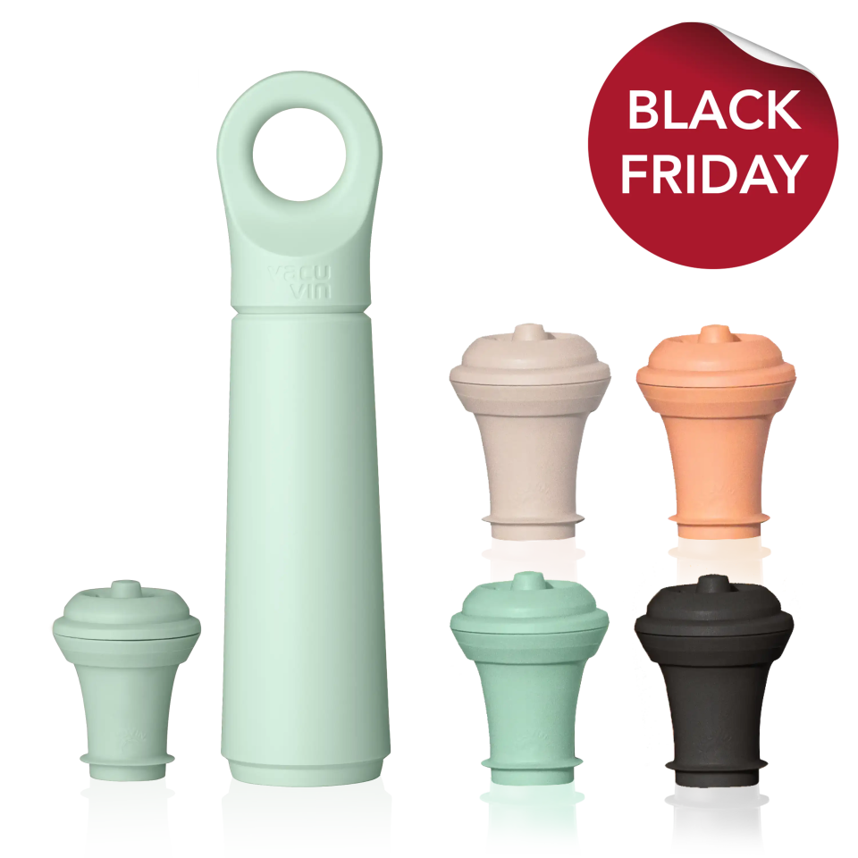 vacu vin wine saver loop + 4 stoppers extra black friday sticker